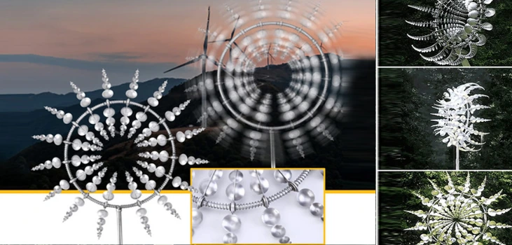 Sherem Magical Metal Windmill in dusk